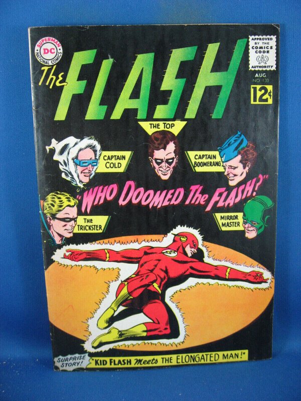 The Flash #130 (DC Comics, 1962), raw comic book in VF condition — front cover
