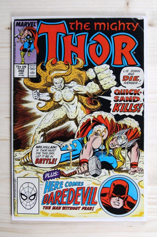 Thor #392 (Marvel Comics, 1988), raw comic book in VF- 7.5 condition — front cover