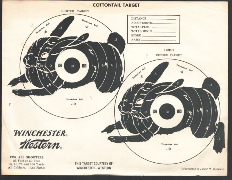 MAG: Cottontail Target 1950-2 Rabbits on an 8 1/2 x 11 Single Target-Produced... (1950), raw, ungraded comic book — front cover