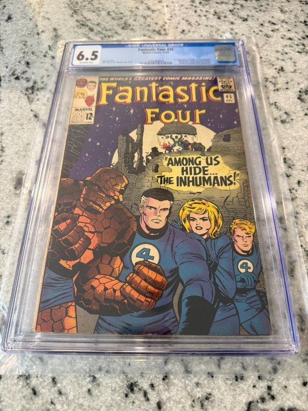 Fantastic Four #45 (Marvel Comics, 1965), CGC 6.5 graded comic book, Universal Blue label — front cover in its holder