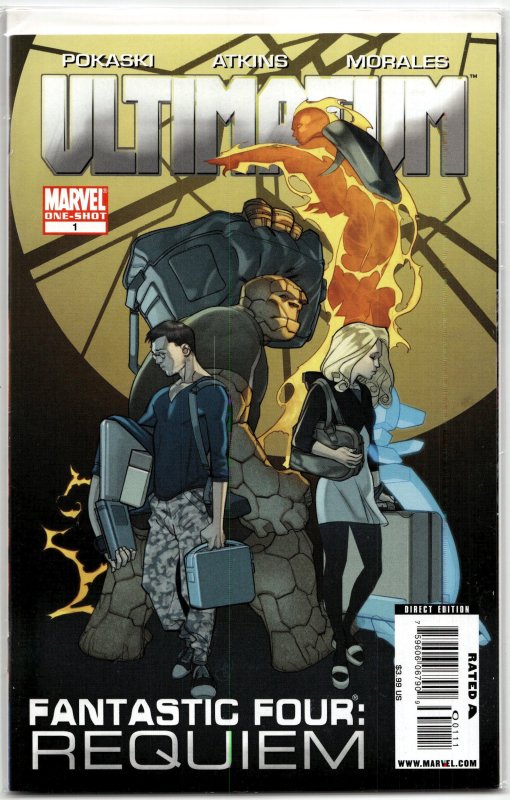 Ultimatum: Fantastic Four Requiem (2009) Ultimate Fantastic Four (Marvel Comics, 2009), raw, ungraded comic book — front cover