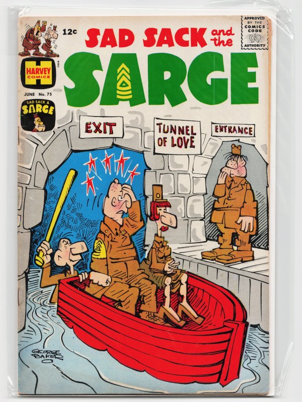 Sad Sack and the Sarge #75 (Harvey Comics, 1969), raw, ungraded comic book — front cover
