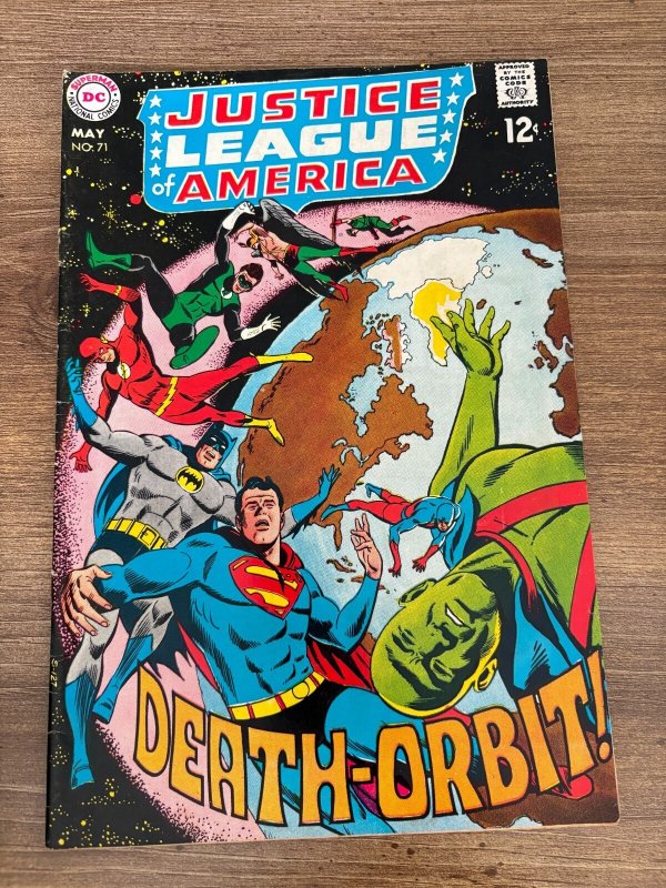 Justice League of America #71 (DC Comics, 1969), raw comic book in FN condition — front cover