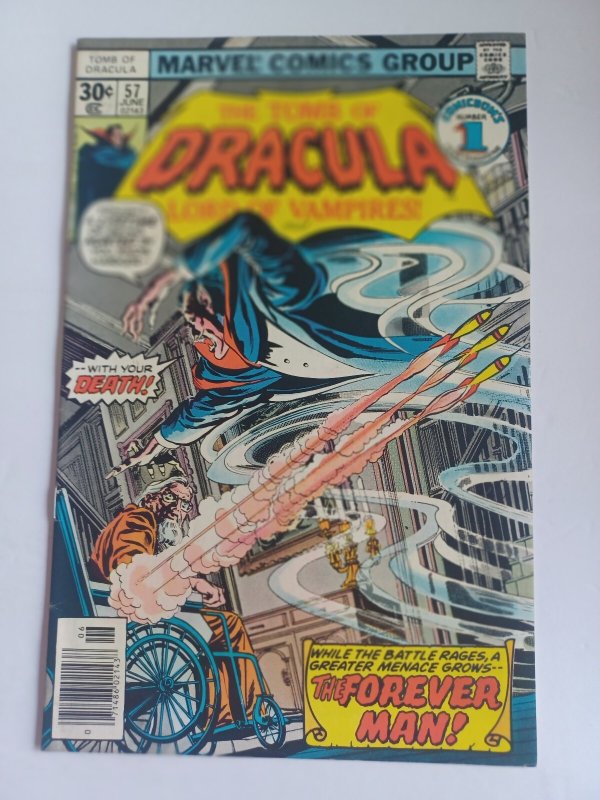 Tomb of Dracula #57 (Marvel Comics, 1977), raw comic book in VF condition — front cover