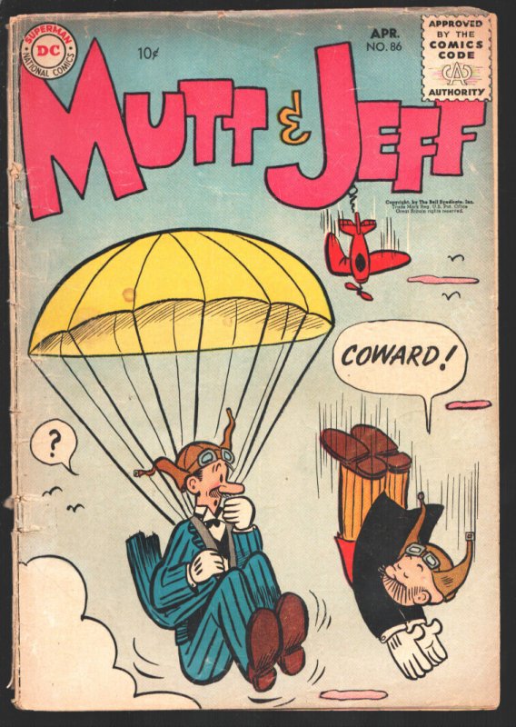 Mutt & Jeff #86 (DC Comics, 1956), raw, ungraded comic book — front cover