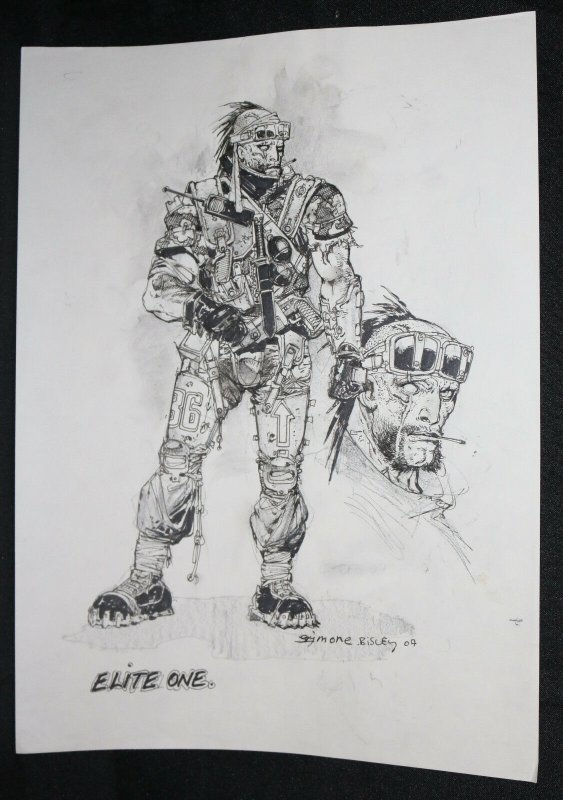 Independent Horror Character Design: Elite ONE - 2007 Signed art by Simon Bisley (2007), raw, ungraded comic book — front cover