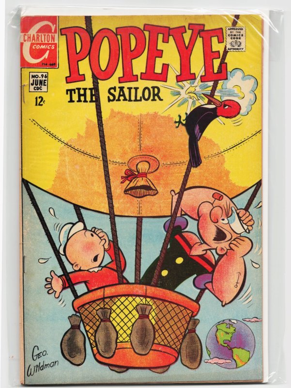 Popeye #96 (Gold Key, 1969), raw, ungraded comic book — front cover