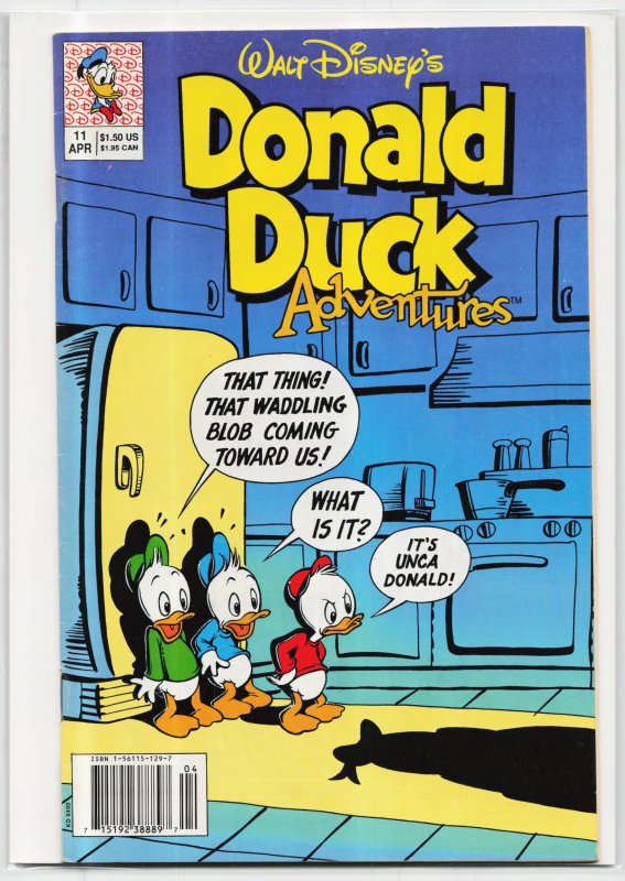 Donald Duck Adventures #11 (Disney Comics, 1991), raw, ungraded comic book — front cover