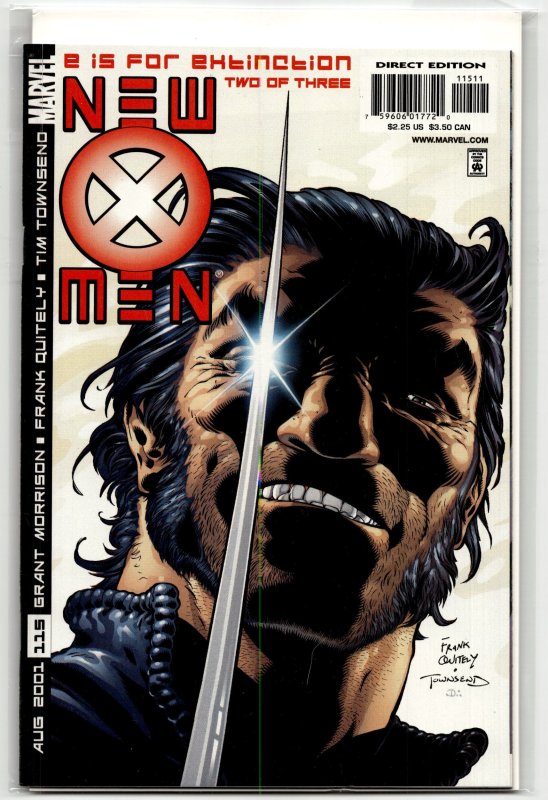 New X-Men #115 (Marvel Comics, 2001), raw, ungraded comic book — front cover