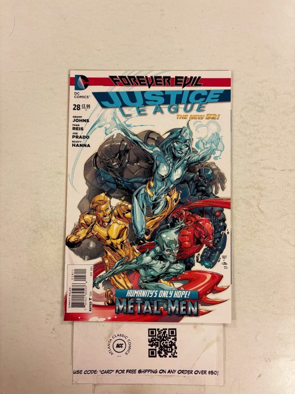 Justice League #28 (DC Comics, 2014), raw comic book in NM condition — front cover