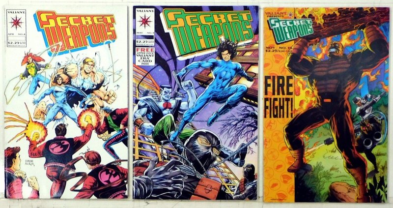 Secret Weapons Lot of 3 #8, 9, 14 (1994) Valiant Comics 1st Print Comic Books (Valiant Comics, 1994), raw, ungraded comic book — front cover