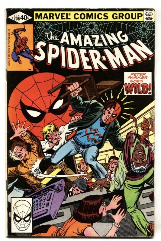 Amazing Spider-Man #206 - 1980 - Marvel - VF- - Comic Book (Marvel Comics, 1980), raw comic book in VF- condition — front cover