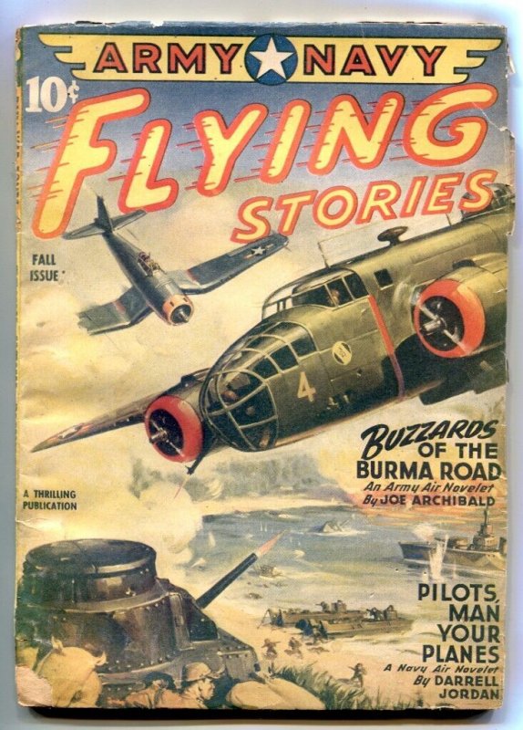 Pulp: Army Navy Flying Stories Pulp Fall 1944- Buzzards of the Burma Road (1944), raw, ungraded comic book — front cover