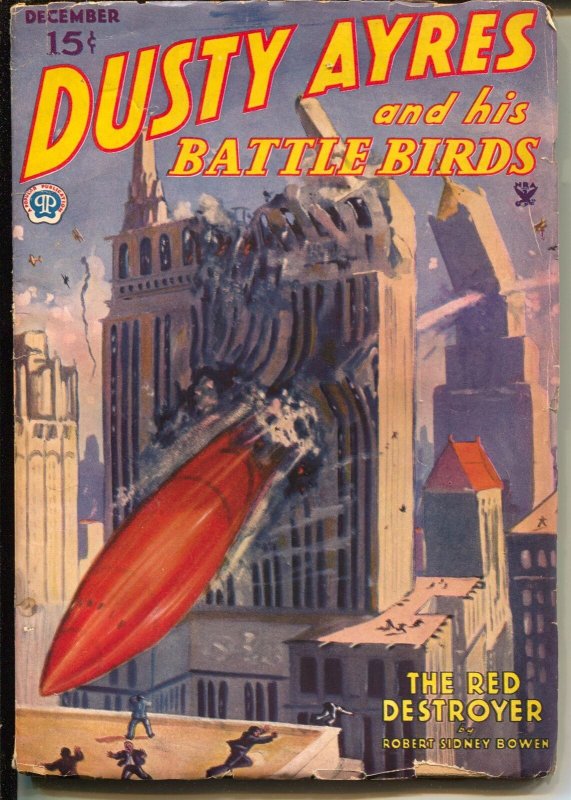Pulp: Dusty Ayres and His Battle Birds 12/1934-fantasy air war Pulp Hero-VG, raw comic book in VG condition — front cover