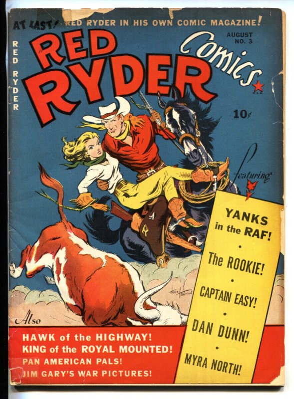Red Ryder #3 (1941), raw, ungraded comic book — front cover