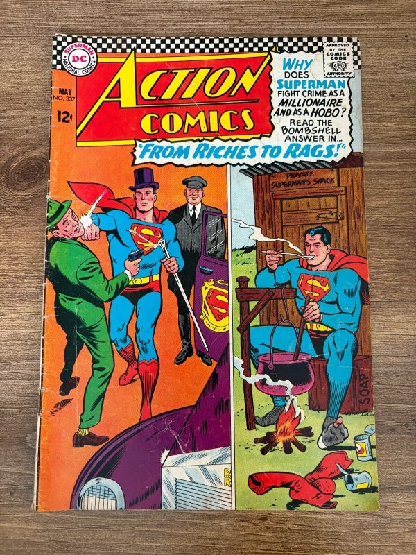 Action Comics #337 (DC Comics, 1966), raw comic book in VG condition — front cover