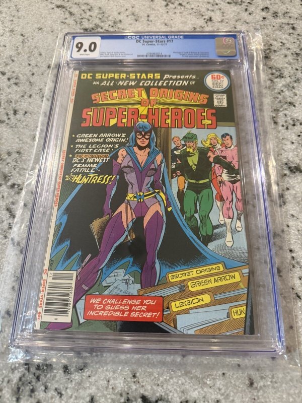 DC Super Stars #17 (DC Comics), CGC 9.0 graded comic book, Universal Blue label — front cover in its holder