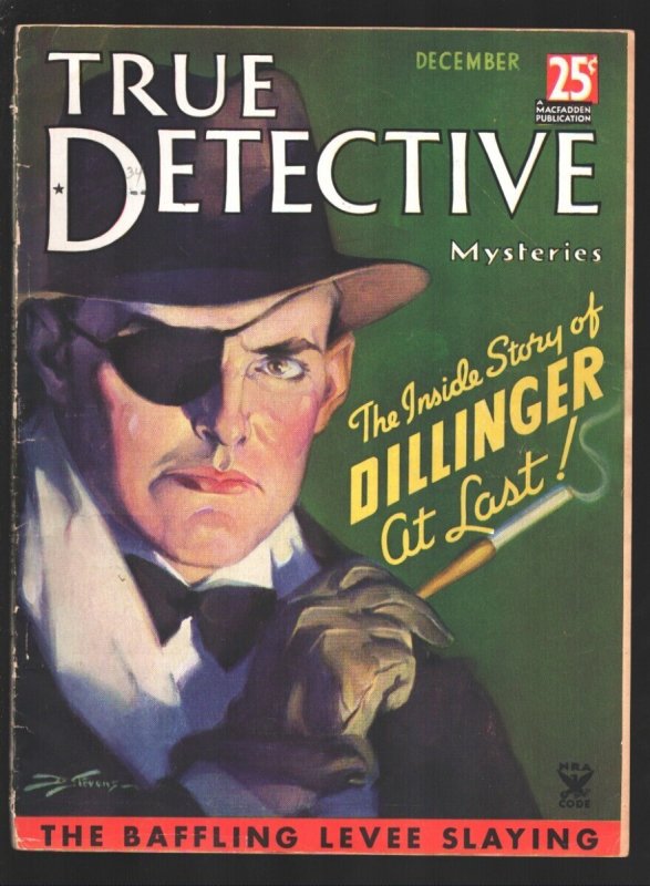 True Detective Mysteries 12/1934-Dalton Stevens Cover Art-"Inside Story of Jo..., raw, ungraded comic book — front cover