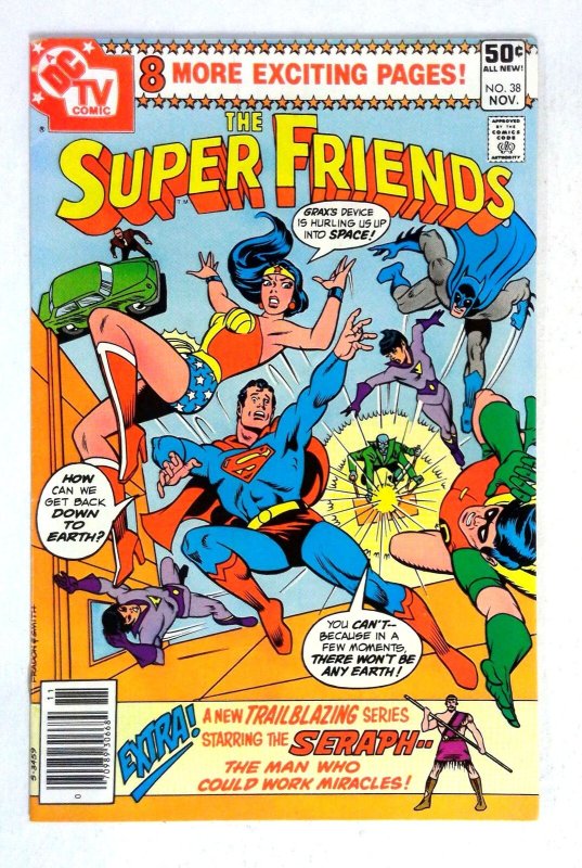 Super Friends #38 (DC Comics, 1980), raw comic book in VF/NM condition — front cover