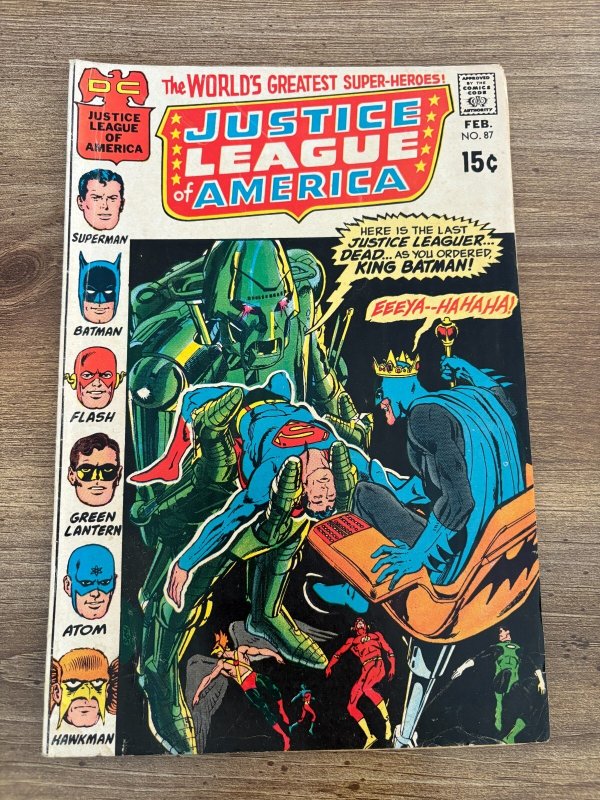 Justice League of America #87 (DC Comics), raw comic book in FN condition — front cover