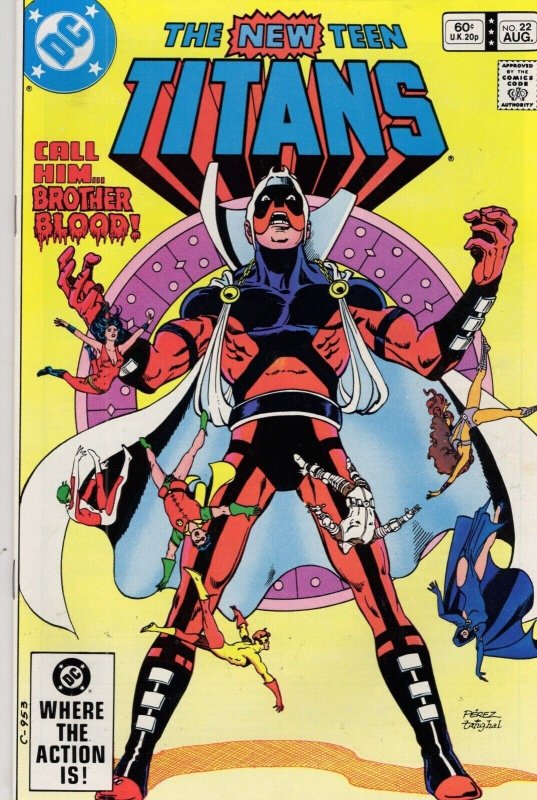 The New Teen Titans #22 (DC Comics, 1982), raw comic book in VF/NM 9.0 condition — front cover