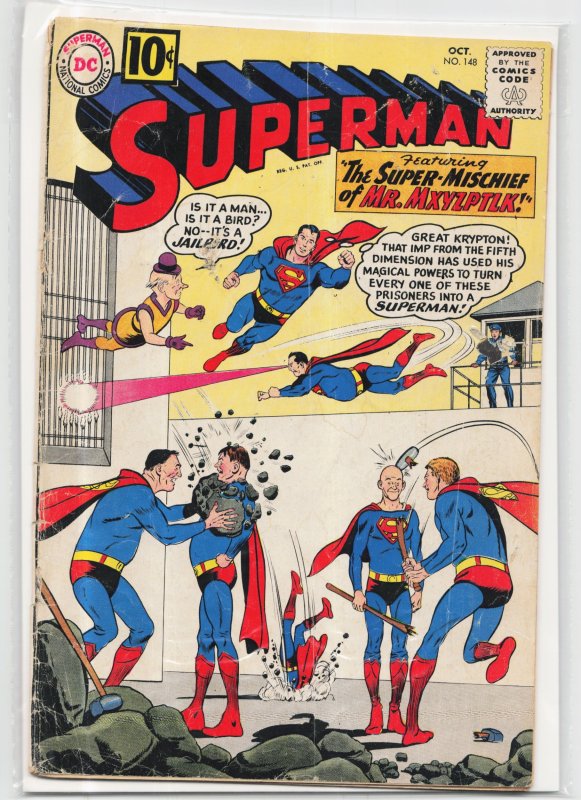 Superman #148 (DC Comics, 1961), raw, ungraded comic book — front cover