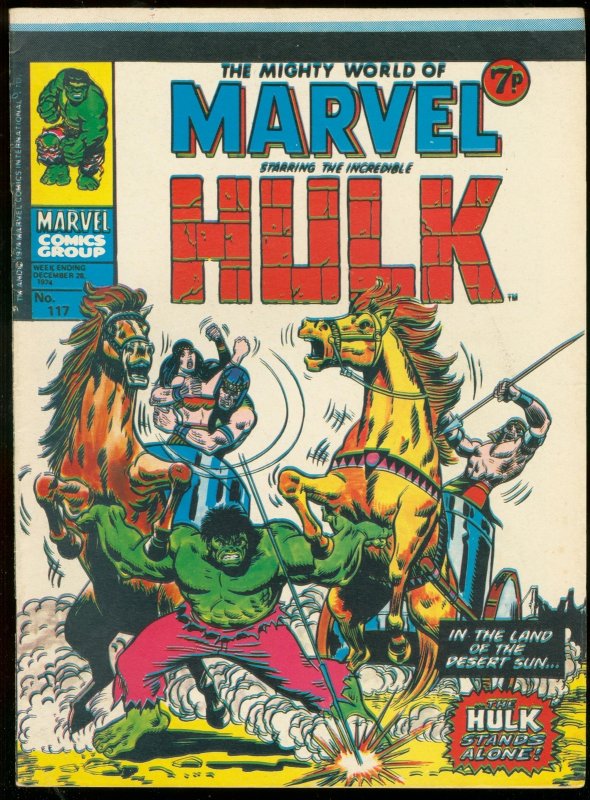 Mighty World of Marvel #117, raw comic book in VG condition — front cover