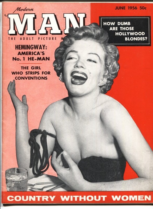 MAG: Modern Man 6/1956-Marilyn Monroe Cover-Ernest Hemingway-Jayne Mansfield-VF, raw comic book in VF condition — front cover