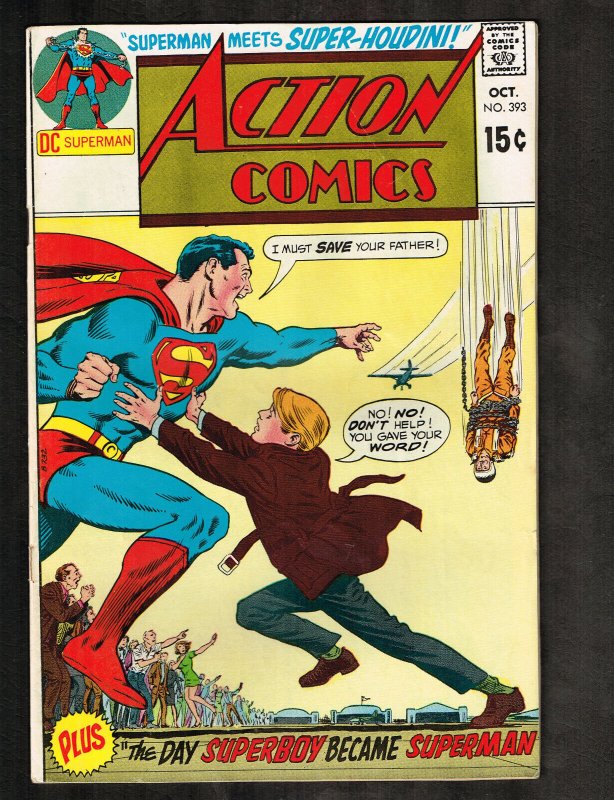 Action Comics #393 (DC Comics, 1970), raw comic book in 7.0 condition — front cover