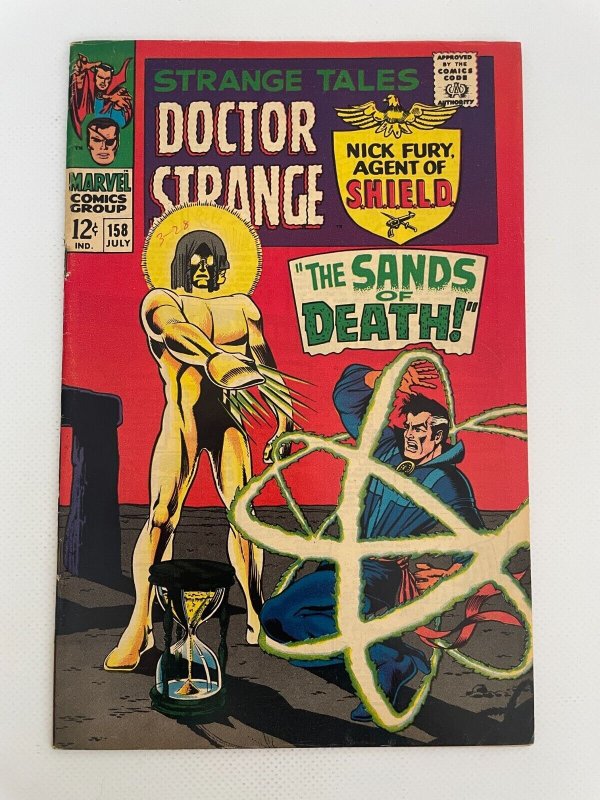 Strange Tales #158 (Marvel Comics, 1967), raw comic book in VF condition — front cover