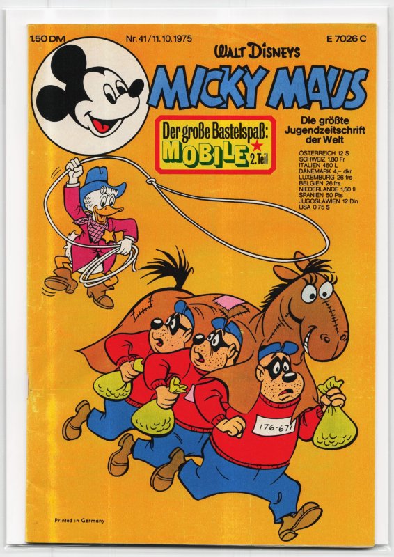 Micky Maus #41 (1975), raw, ungraded comic book — front cover