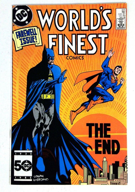 World's Finest Comics #323 (DC Comics, 1986), raw comic book in VF+ condition — front cover