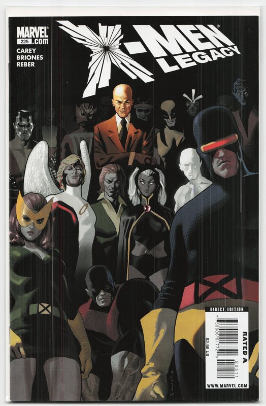 X-Men: Legacy #225 (Marvel Comics, 2009), raw, ungraded comic book — front cover