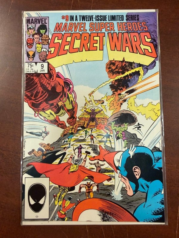 Marvel Super Heroes Secret Wars #9 (Marvel Comics), raw comic book in NM condition — front cover