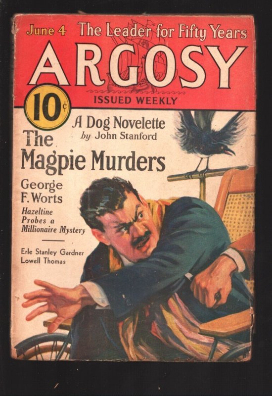 Argosy 6/4/1932-"Magpie Murders" by George F. Worts-Pulp Tales by Erle Stanley G, raw, ungraded comic book — front cover