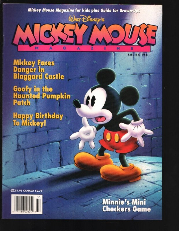 Mickey Mouse Magazine-Fall1993-Walt Disney-Part 1-Games-puzzles26 Pages-high ..., raw, ungraded comic book — front cover