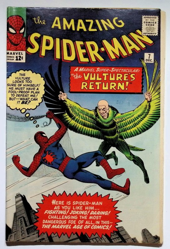 The Amazing Spider-Man #7 (Marvel Comics, 1963), raw, ungraded comic book — front cover