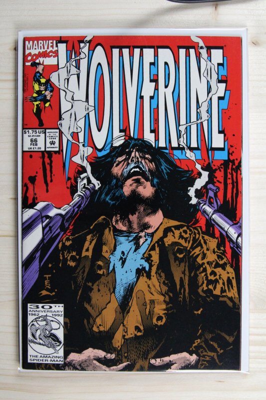 Wolverine #66 (Marvel Comics, 1992), raw comic book in NM- 9.2 condition — front cover
