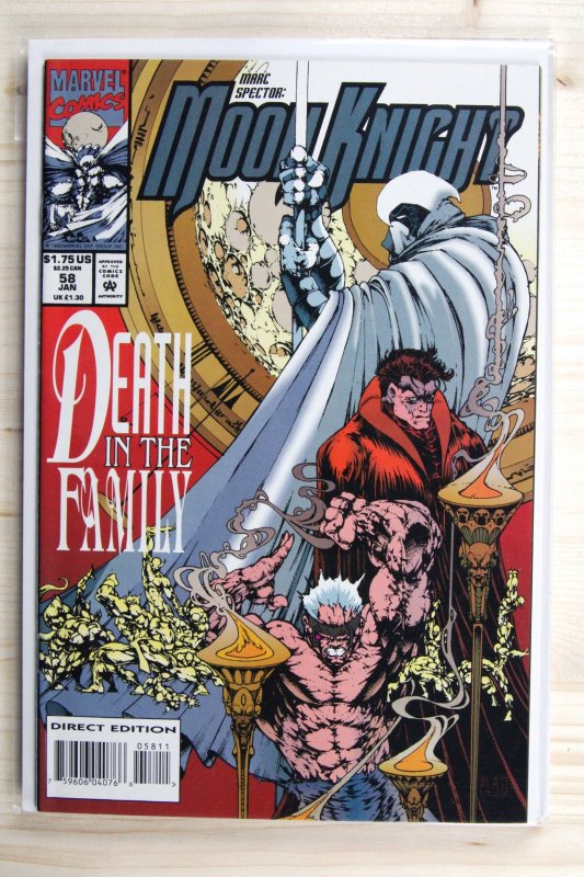 Marc Spector: Moon Knight #58 (Marvel Comics, 1994), raw comic book in NM 9.4 condition — front cover