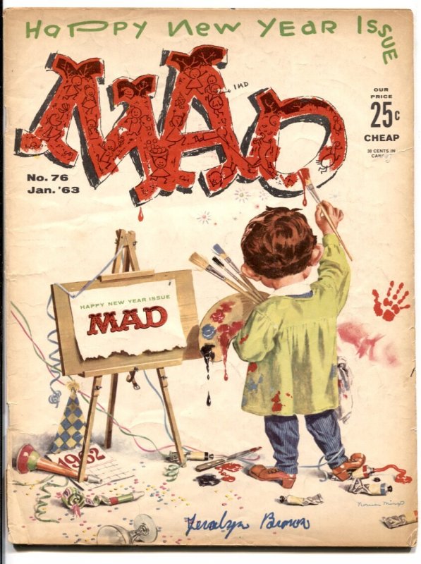 Mad Magazine #76 (EC Comics, 1963), raw, ungraded comic book — front cover