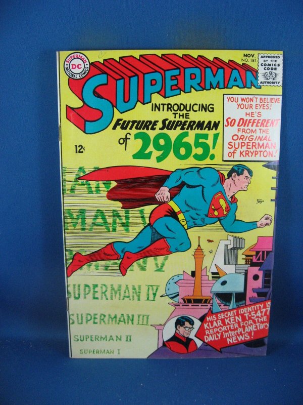 Superman #181 (DC Comics, 1965), raw comic book in VF condition — front cover