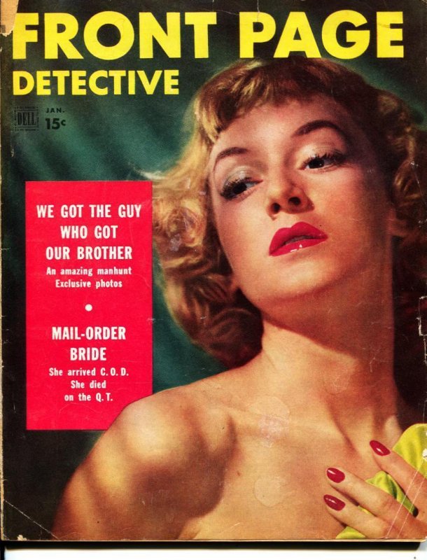 Pulp: Front Page Detective-1/1953-Murder-Killer-Execution-VG, raw comic book in VG condition — front cover