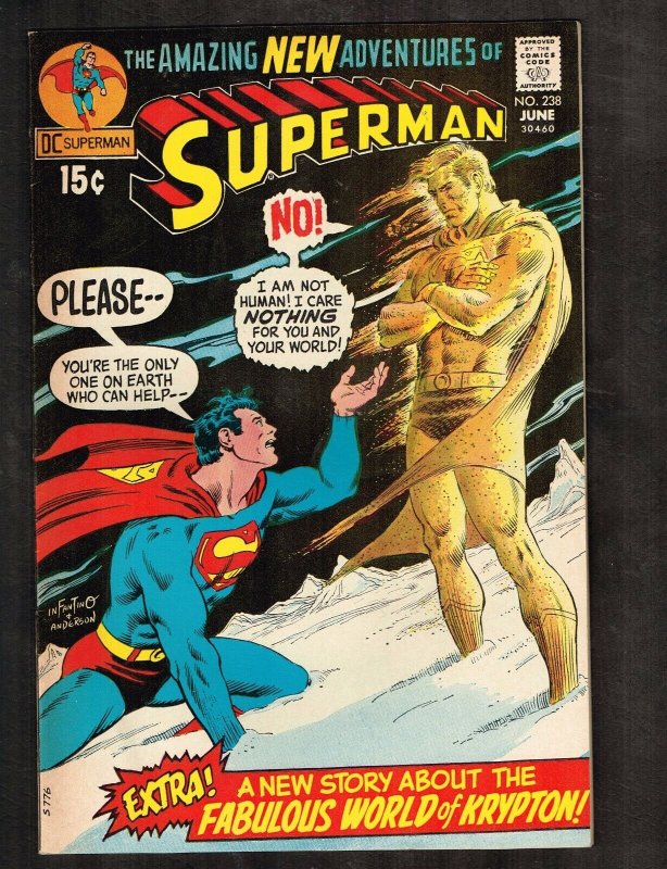 Superman #238 (DC Comics, 1971), raw comic book in 8.5 condition — front cover