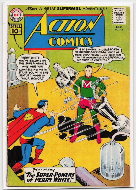 Action Comics #278 (DC Comics, 1961), raw, ungraded comic book — front cover
