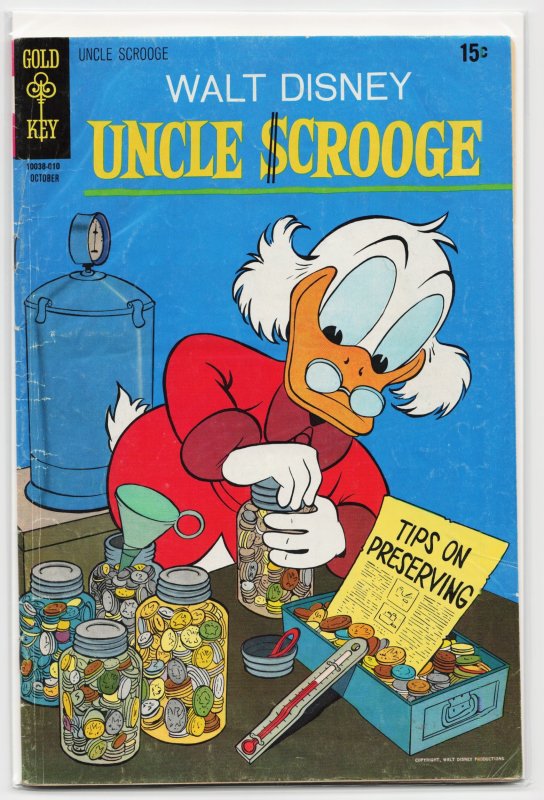Uncle Scrooge #89 (Gold Key, 1970), raw, ungraded comic book — front cover
