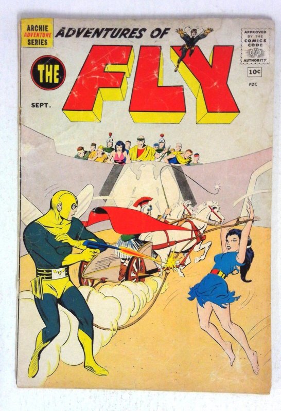Adventures of the Fly #8 (1960), raw comic book in VG condition — front cover