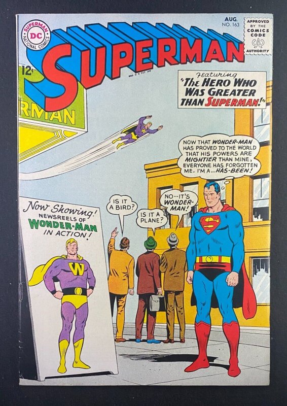 Superman #163 (DC Comics, 1939), raw comic book in VF- 7.5 condition — front cover