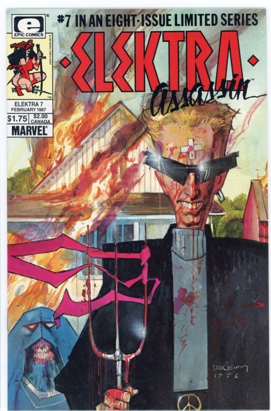 Elektra: Assassian #7 (Marvel Comics, 1987), raw comic book in NM- 9.2 condition — front cover