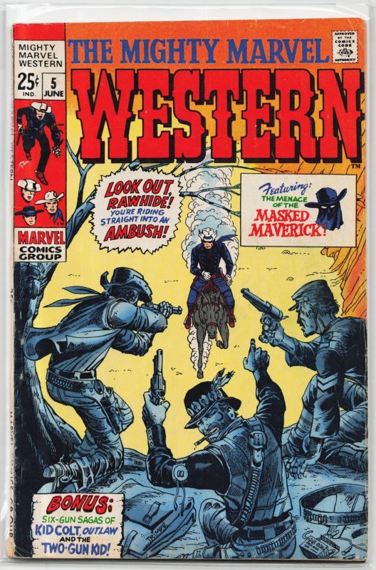 The Mighty Marvel Western #5 (Marvel Comics, 1969), raw, ungraded comic book — front cover
