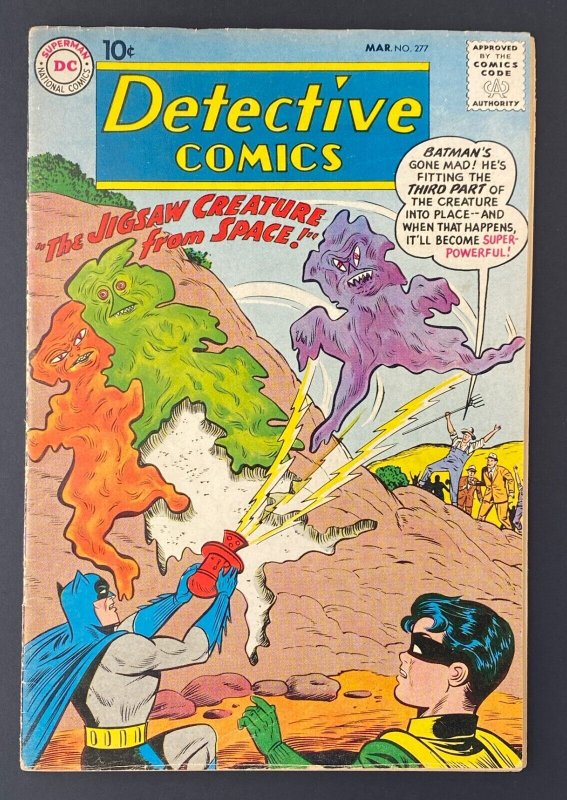 Detective Comics #277 (DC Comics, 1937), raw comic book in VG+ 4.5 condition — front cover